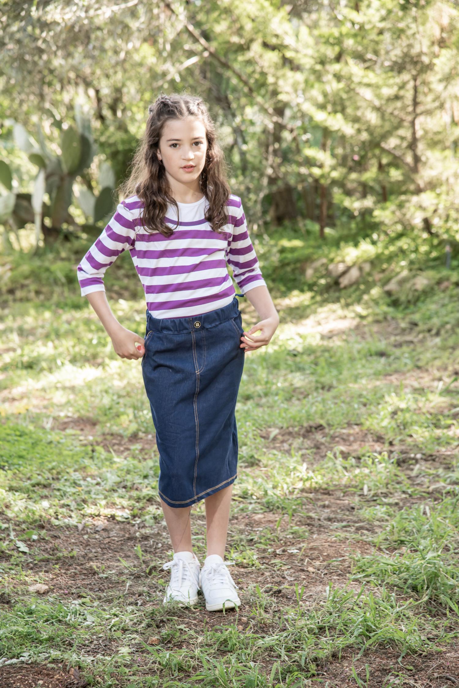 פטרול | בגדי ילדות - חולצות לילדות - חולצת סיגלית