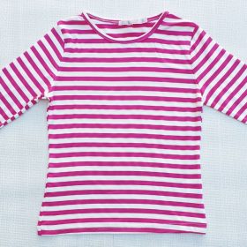 חולצת ניאון ורוד פוקציה לבן